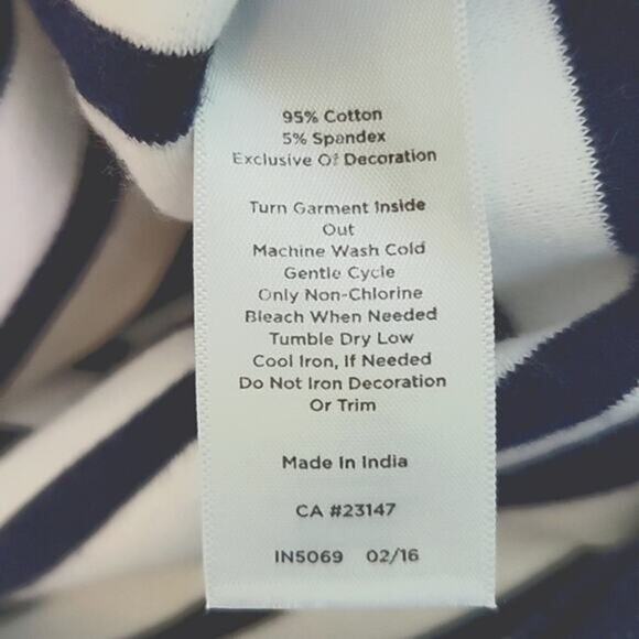Talbots Dark Navy White Stripe French Terry Sweater Dress Size Medium M - Picture 5 of 6